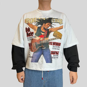 เสื้อยืดพิมพ์ลายแขนยาวสองชั้นสำหรับผู้ชายผ้าฝ้ายแท้300Gsm ออกแบบได้ตามต้องการ - Product Image 1