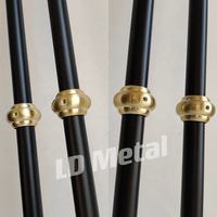 LD-Metal Collier de balustre rond en fer forgé noir de 5/8 po pour rampes d'escalier et décoration d'escaliers
