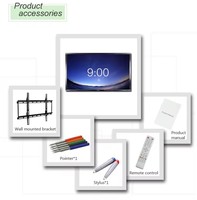 Système de visioconférence électronique interactif, tableau blanc intelligent, écran tactile 20 points, panneau interactif LED 4K, présentations, apprentissage