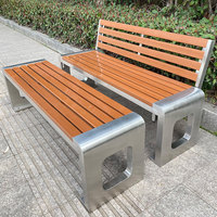 Banc de parc en acier inoxydable, résistant à la corrosion, mobile, minimaliste, moderne, long, pour les espaces résidentiels
