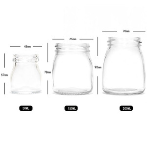 Barattoli Rotondi in Vetro Trasparente per Alimenti con Tappi a Vite in Metallo per Mousse, Latte, Yogurt, Caviale, Vaniglia, Gelatine, Miele, Budini - Product Image 2