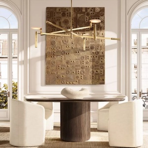 Muebles de Comedor de Diseño Artesanal HDC, Mesa de Comedor Redonda con Pedestal Ciro Personalizada, Mesa de Comedor Moderna de Madera para Hogar, <span class=keywords><strong>Bar</strong></span> o Club - Product Image 6