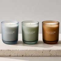 Vente en gros de pots à bougies en verre épais à fond rond de luxe, couleur personnalisée, 200 ml, pour la fabrication de bougies à la cire de soja