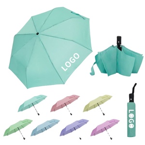 Parapluie pliant léger coupe-vent avec logo personnalisé, disponible en couleurs pastel variées, idéal pour les cadeaux d'entreprise - Product Image 1
