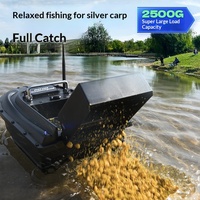 Perahu Remote Control Hitam Grosir dari Cina, GPS Cruise Control, Pengeluaran Umpan, Satu Tombol Kembali, Jangkauan 500m, Bahan ABS, Beban 2jin