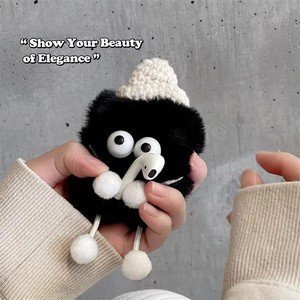 Baru kartun lucu hitam dan merah muda mewah dengan blok <span class=keywords><strong>Cinder</strong></span> berkerudung untuk Airpos Pro 1 2 3 4 casing silikon Bluetooth nirkabel penutup lunak - Product Image 4