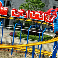 Manège Dragon en fibre de verre pour enfants et familles, train Dragon à double piste