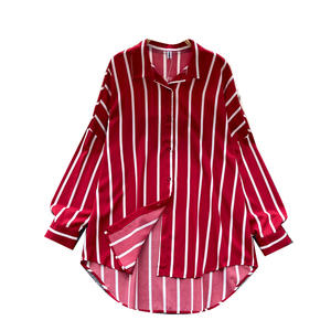 <span class=keywords><strong>เสื้อ</strong></span><span class=keywords><strong>เชิ้ต</strong></span>แขนยาวลายทางผ้าบรอดคลอธ ซักได้ สำหรับ<span class=keywords><strong>ผู้หญิง</strong></span> สไตล์ยุโรปอเมริกันใหม่ล่าสุด ฤดูใบไม้ร่วง ลำลอง ใส่ได้ทุกโอกาส ทรงหลวม ปิดบังหุ่นอวบ - Product Image 5