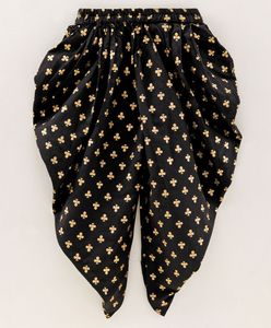 Twisha – Ensemble élégant pour filles, haut brodé superposé et pantalon dhoti imprimé noir (6 mois à 14 ans) - Product Image 2