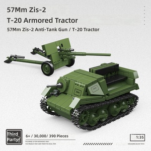 NOUVEAU 300007 Blocs de construction de tracteur-<span class=keywords><strong>remorque</strong></span> T20 de style soviétique avec petit canon, 40 pièces, en plastique, pour garçons - Product Image 1