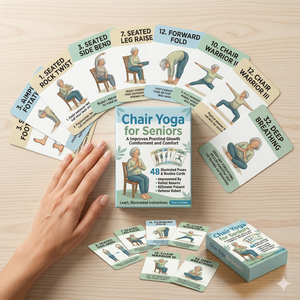 Tarjetas <span class=keywords><strong>de</strong></span> Yoga para Personas Mayores - 48 Ejercicios Ilustrados para Sentarse - Impresión Grande y Fácil <span class=keywords><strong>de</strong></span> Leer - Regalo para la Movilidad y el Bienestar - Product Image 3
