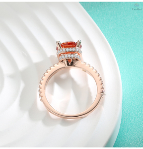 Tiktok caliente SUMINISTRO DE <span class=keywords><strong>Amazon</strong></span> oro rosa olated s925 plata 3 quilates rojo moissanite anillo de diamantes para las mujeres - Product Image 4