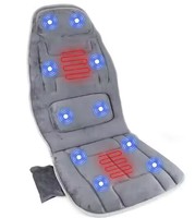 Coussin de siège de voiture chauffant et vibrant Healthpal pour massage corporel complet avec adaptateur DC 12V pour l'hiver, garantie 1 an, design moderne