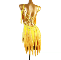 Robe de danse latine populaire 2026 OCTLQ452 pour femmes, tenue de scène une pièce avec strass pour performance de danse de salon