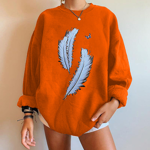 Felpe <span class=keywords><strong>con</strong></span> stampa <span class=keywords><strong>piume</strong></span> Harajuku Vintage Pullover Femme Hiver Sudadersa Para Mujer felpe da donna - Product Image 1