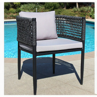 Chaises de table en rotin de jardin moderne de style design pour l'extérieur, chaise en rotin pour balcon, imperméable et loisirs, résistante au soleil, en métal