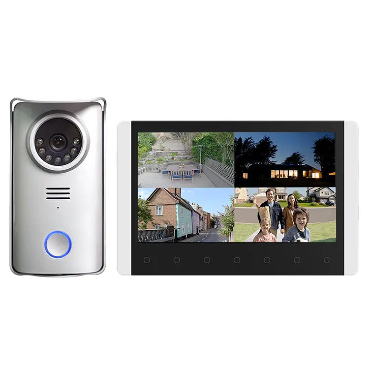 Lermomส่วนตัว2.4G RF Wireless Video IntercomการตรวจสอบความปลอดภัยDoorbell 7นิ้วหน้าจอสัมผัสในร่มVilla Apartment