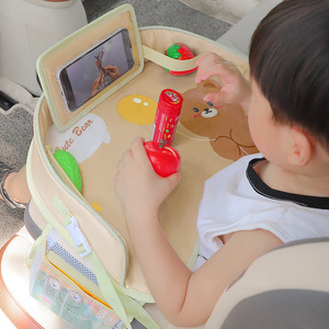 Car Baby Safety Seat Tray Foldable Snap In Waterproof Multi Functional Stroller <b>Table</b> For Kids Center Console Use - Product Image 1