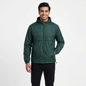 New Men's <b>Waterproof</b> Windproof Full Zipper Canvas Stand Front Printed Rain <b>Jacket</b> High Quality Vintage Style Plus Size Autumn - Product Image 1