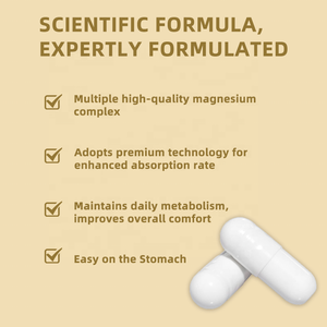 Cápsulas de Suplemento de Complejo de <span class=keywords><strong>Magnesio</strong></span> de Marca Privada |   Glicinato Malato Óxido 3 en 1 240 mg, para la Salud Nerviosa y Muscular - Product Image 4