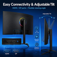 Monitor curvo para juegos LCD IPS de 34 pulgadas, 2K, 240Hz, con altavoz integrado tipo C, Adaptive Sync y sin parpadeo.