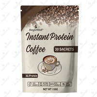 AegleWell Poudre de café aux protéines de lactosérum pour la récupération musculaire avant et après l'entraînement avec enzymes digestives et soutien énergétique