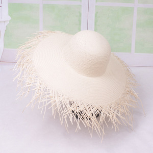 Mũ Rơm Giấy Viền Thô Cho Nữ Mũ Rơm Mềm Vành Rộng Siêu Lớn Mũ Cói Che Nắng Mùa Hè Đi Biển - Product Image 5