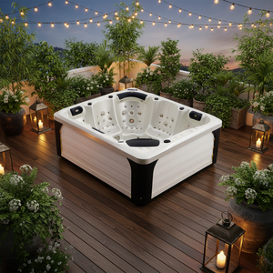Moderna Bañera de Hidromasaje de Acrílico de Lujo para 5 Personas, Independiente, con Calefacción, de 60 Galones o Más, para Exteriores - Product Image 1