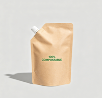 Pochette souple personnalisée avec bec verseur, en plastique de qualité alimentaire refermable, modèle SP-2, marque personnalisée pour jus, vin et boissons énergisantes