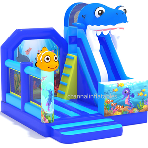Castillo Inflable Comercial con Tobogán de Tiburón, Casa de Brinco, Inflables en Venta - Product Image 2