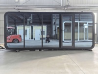 Cabane modulaire préfabriquée de luxe en forme de pomme pour hôtel, camping, glamping, resort, avec fenêtre panoramique en verre