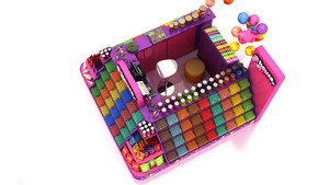 Di colore della caramella caramelle chiosco nel <span class=keywords><strong>centro</strong></span> <span class=keywords><strong>commerciale</strong></span> | 3d del basamento di disegno | Attraente <span class=keywords><strong>mall</strong></span> dolci stand per la vendita - Product Image 2