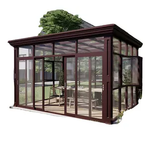 现代预制房屋夏季户外花园玻璃房屋独立式日光浴室