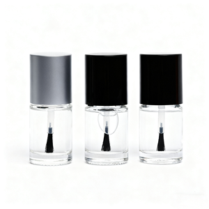 Offre Spéciale – Flacons en Verre Ronds Vides pour Vernis à Ongles (5ml, 10ml, 15ml) avec Pinceau et Bouchon Noir, Emballage Carton, pour Huile à Ongles - Product Image 1