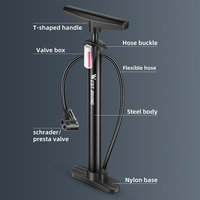 WEST BIKING-Pompe à Pied Portable, Valve Schrader et Presta pour Vélo de Route, Accessoires de Vélo, Pied, Vtt