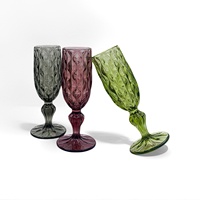Vente en gros de verres à vin de mariage de luxe vintage rétro colorés
