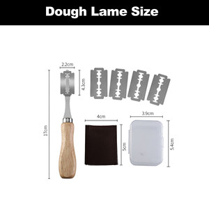 Couteau à pâte pour boulanger, lame à motif de découpe pour <span class=keywords><strong>pain</strong></span> <span class=keywords><strong>au</strong></span> <span class=keywords><strong>levain</strong></span>, en acier inoxydable avec lame de rasoir remplaçable et manche en bois, lame à <span class=keywords><strong>pain</strong></span> artisanale - Product Image 2