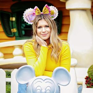 Mouse Ear Bow Headband <span class=keywords><strong>Rapunzel</strong></span> Valentine's Glitter Party Navidad Halloween Princess Decoración Cosplay Disfraz para niña - Product Image 5