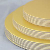Plateaux de présentation ronds jetables pour pâtisseries, 16/26/32 cm, en papier doré, pour cupcakes, desserts, gâteaux d'anniversaire