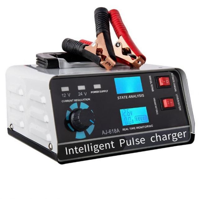 Smart Battery Charger 12V/24V Automotive Battery Charger 400W Trickle Smart Pulse Repair for Car Truck Boat Motorcycle