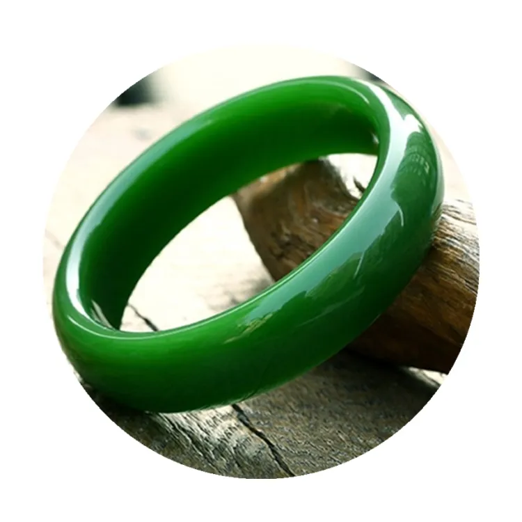 Best price Natural Green hetian green jade bracelet bangles gemstone for woman jade Bracelet Bangles