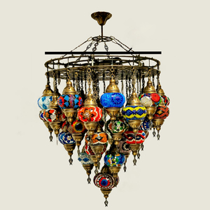 Mediterranean Style <strong>Moroccan</strong> <strong>Lamp</strong> Hand-Made Glass <strong>Shade</strong> Mosaic Led Pendant Lights Hallway Aisle Corridor Hotel Cafe - Product Image 1