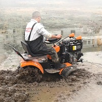 Motoculteur 15 CV à boîte de vitesses automatique, micro-cultivateur polyvalent pour terres arides et rizières, cultivateur de sol 2RM avec remorque
