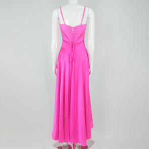 Style européen et américain Spaghetti Strap femmes Maxi <span class=keywords><strong>robe</strong></span> <span class=keywords><strong>de</strong></span> <span class=keywords><strong>soirée</strong></span> Satin Fuchsia Sexy dos nu fête <span class=keywords><strong>robe</strong></span> moulante - Product Image 5
