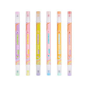 Marcadores de Doble Punta y Doble Color |   6 piezas/12 colores apilables <span class=keywords><strong>para</strong></span> escribir en diario y tomar notas - Product Image 2