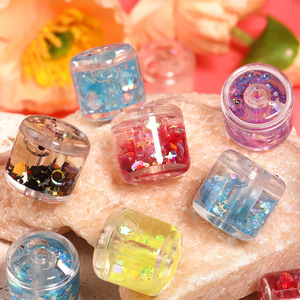 Nuevo Cubo de arena movediza luminoso Popular, accesorios de joyería de cuentas cilíndricas con lentejuelas translúcidas para bricolaje - Product Image 1