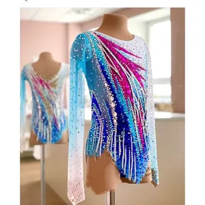 <span class=keywords><strong>Vestido</strong></span> de <span class=keywords><strong>Ballet</strong></span> de dedo artístico rítmico para niñas, ropa de actuación, conjuntos de danza del vientre de gimnasia, Svitania - Product Image 5