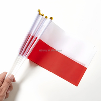 Lot de 50 petits drapeaux en polyester écologiques personnalisables à tenir à la main ou à suspendre, durables, pour fêtes à thème, clubs sportifs