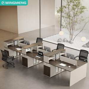 Bureaux et chaises de bureau, bureaux pour 4-6 personnes avec écrans et cloisons, bureaux financiers simples et modernes - Product Image 3