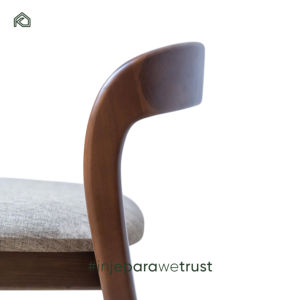 Chaise Bara, combinaison audacieuse de bois de teck et de fer, rembourrage offrant un caractère affirmé, confort, style industriel moderne, hôtel - Product Image 4